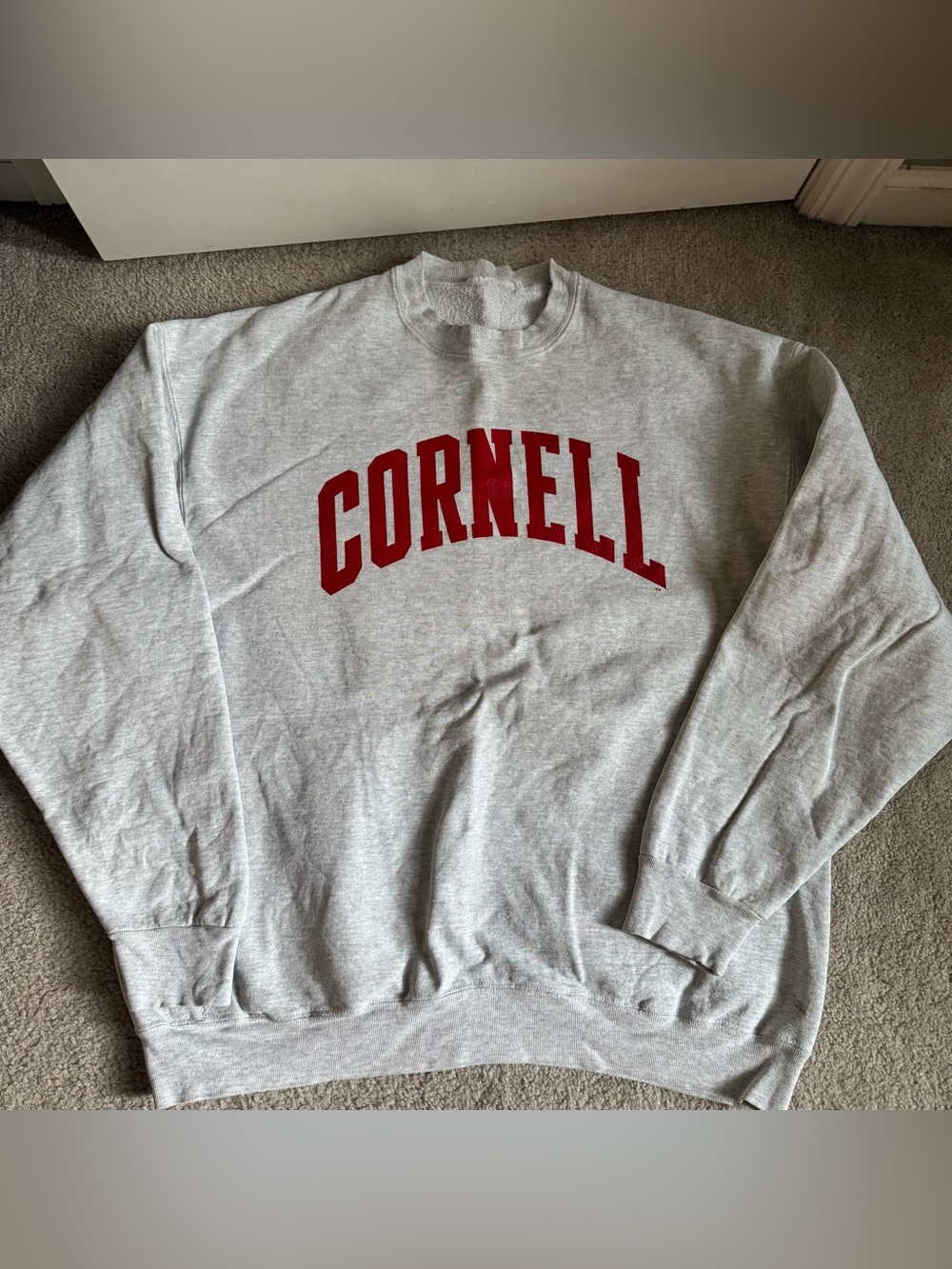 Vintage 90s Cornell Crewneck Sweatshirt University Heather Gray
